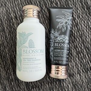 Blossom Haircare Set NWT Shampoo Peppermint Tea Tree Jojoba Air Dry Lotion Hair